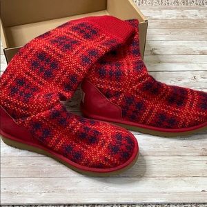 Ugg plaid knit boot. New in box.